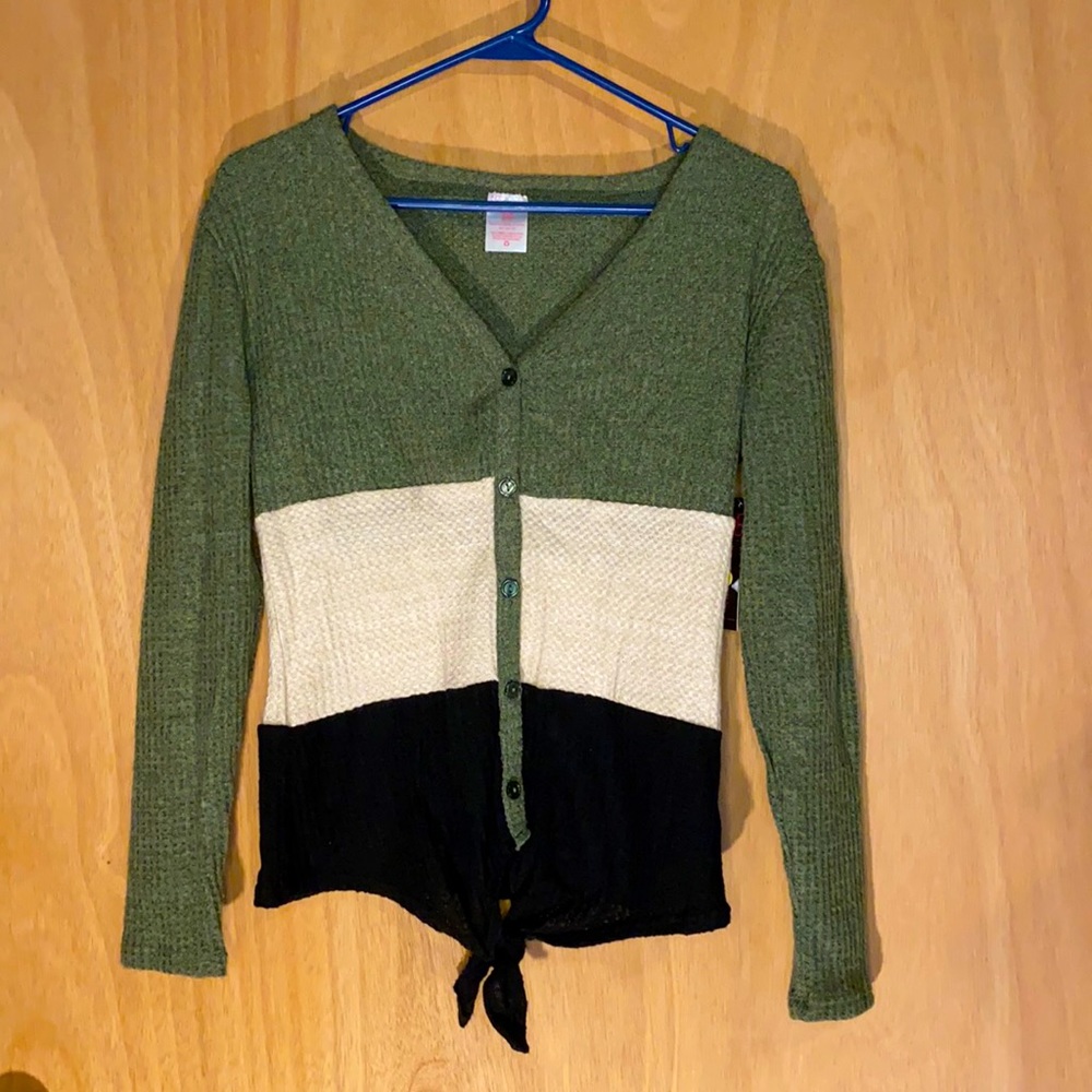 New with tags * Green striped long sleeve shirt